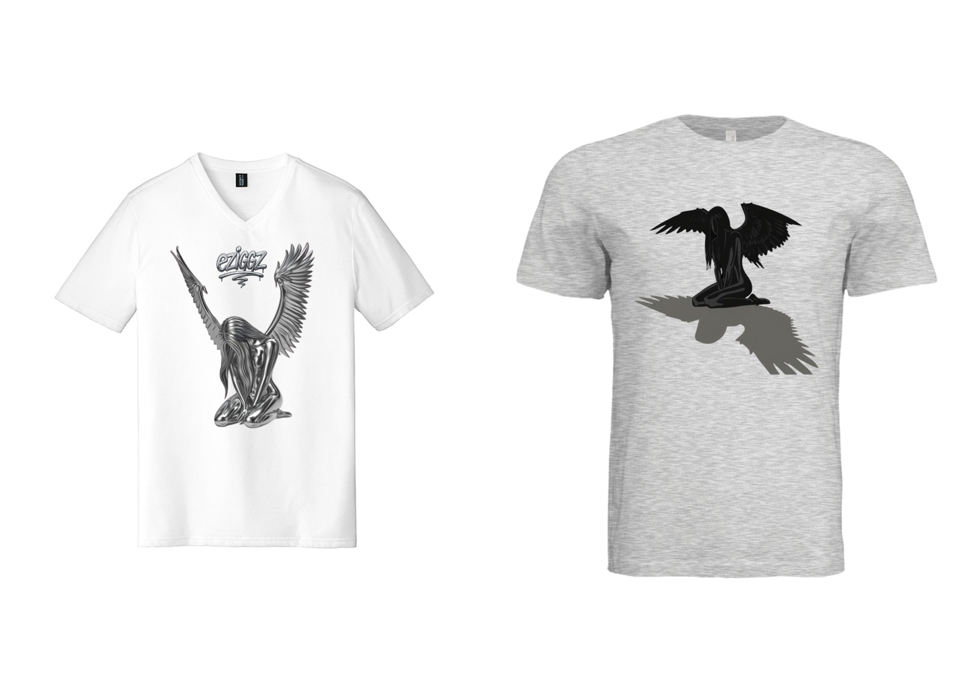 Fallen Angel Tee vs Chrome Angels T-Shirt: Which ezIggz Graphic Do You Cop?