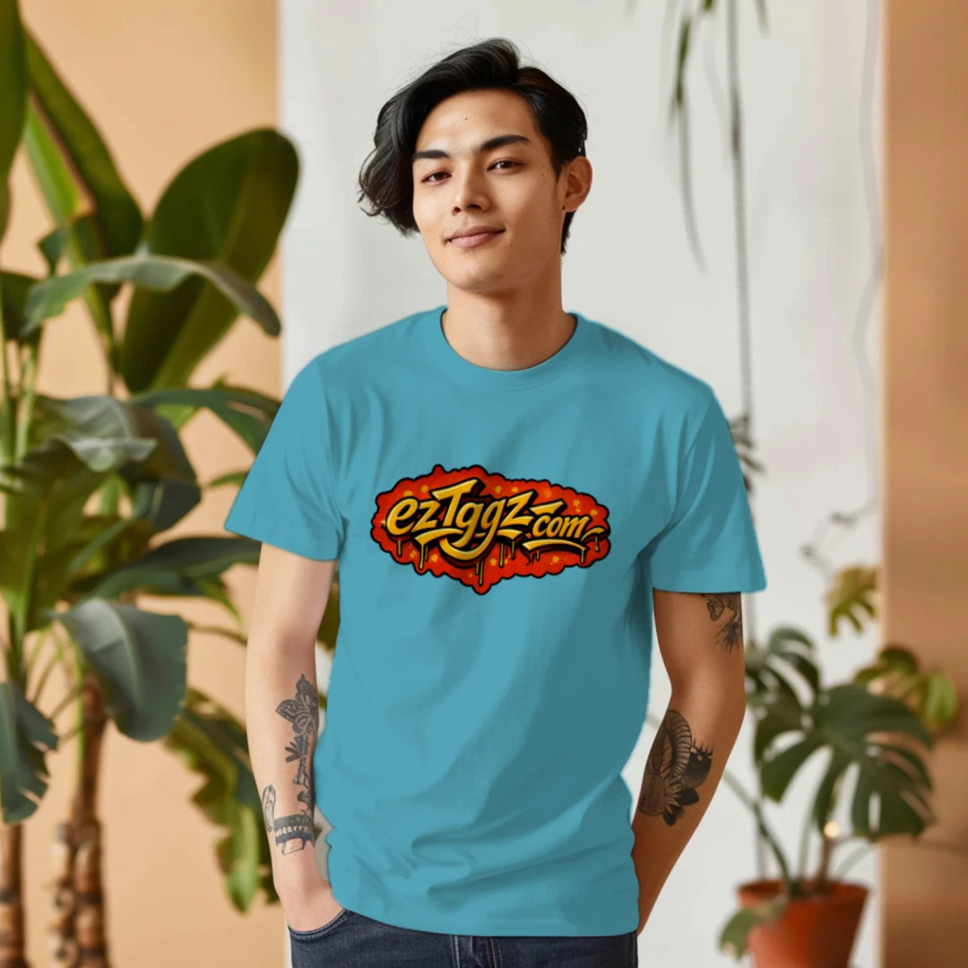 ezIggz Logo Orange & Yellow Unisex Triblend Short-Sleeve V-Neck T-Shirt