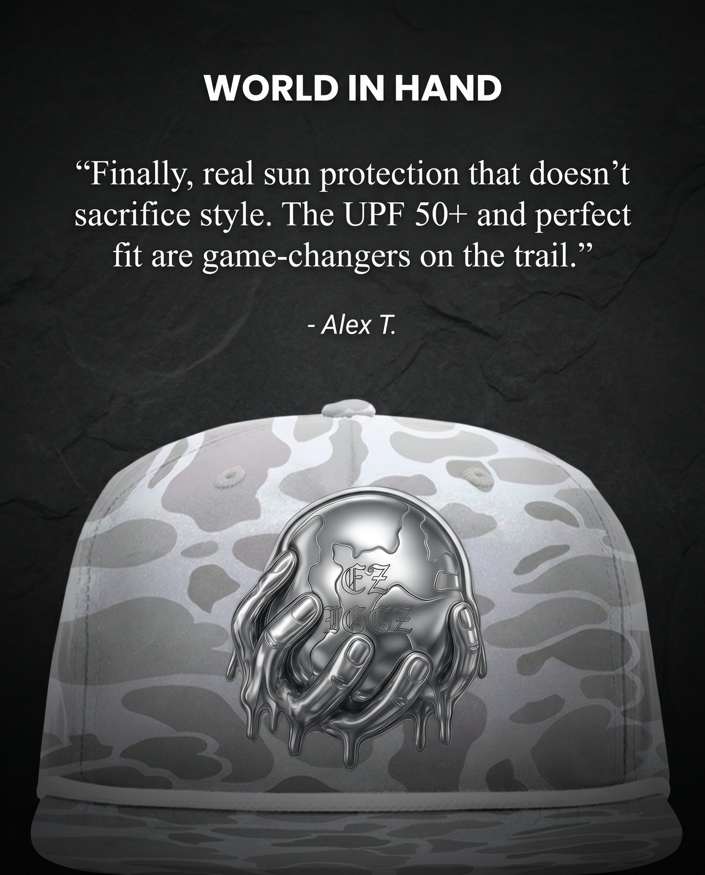 World in Hand Chrome Printed Umpqua Cap