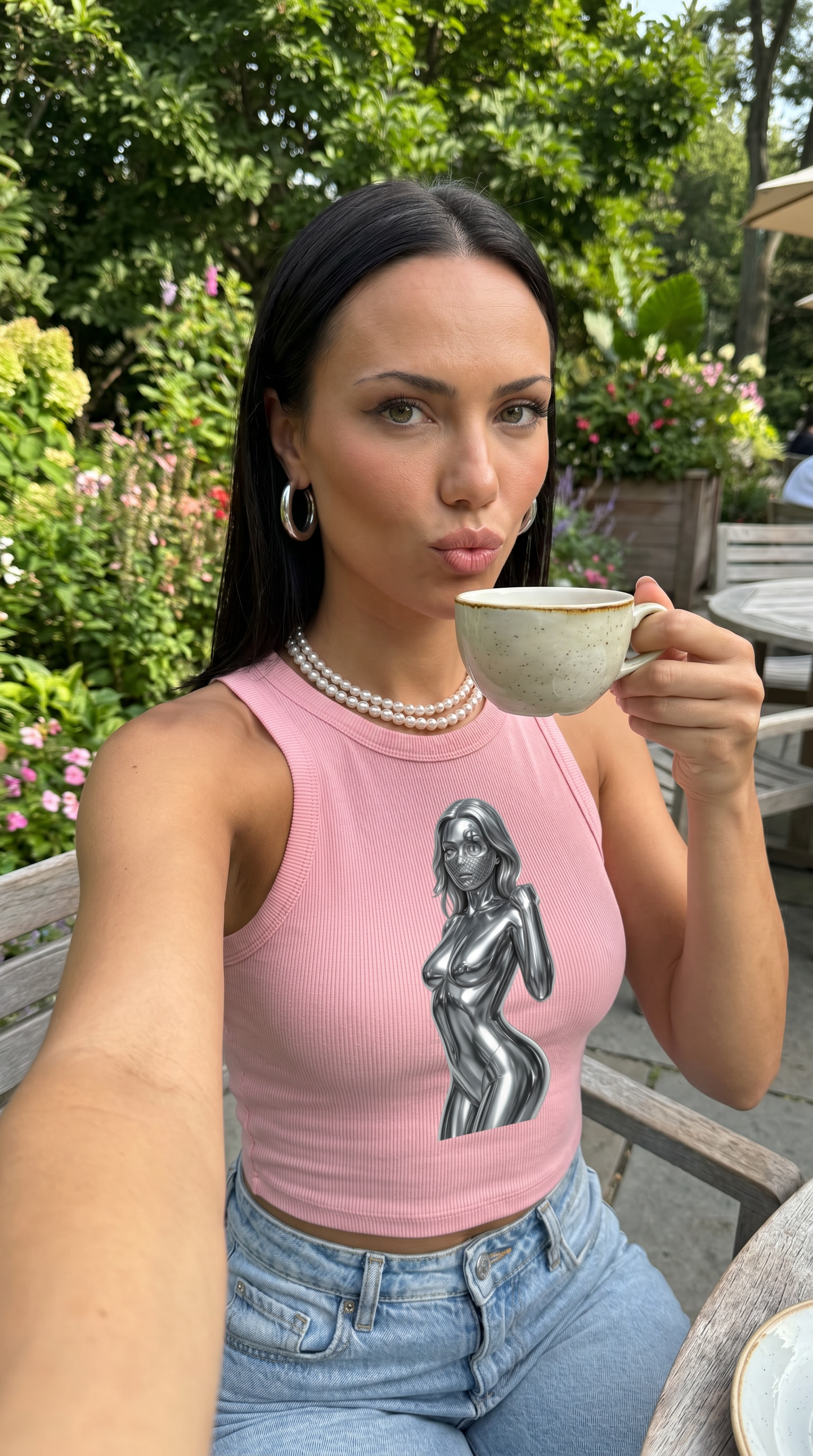 AB'Ville Cutie OG Chrome Ladies' Micro Ribbed Racerback Tank