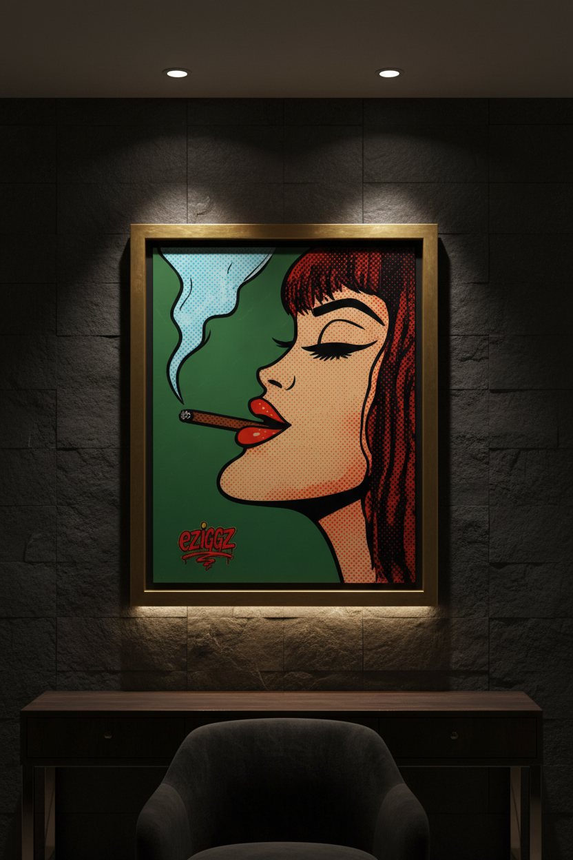 Dark Mockup 2 – Dark slate wall, luxury art display