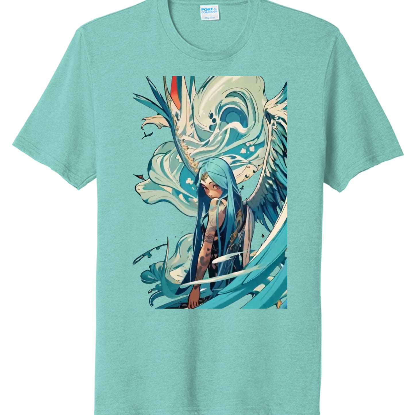 Vivid Teal Heather - PC330 - FRONT